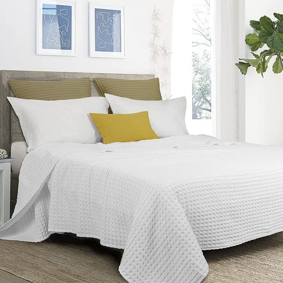 Bedding Luxury Cotton Waffle Weave Blanket Queen White Poshmark